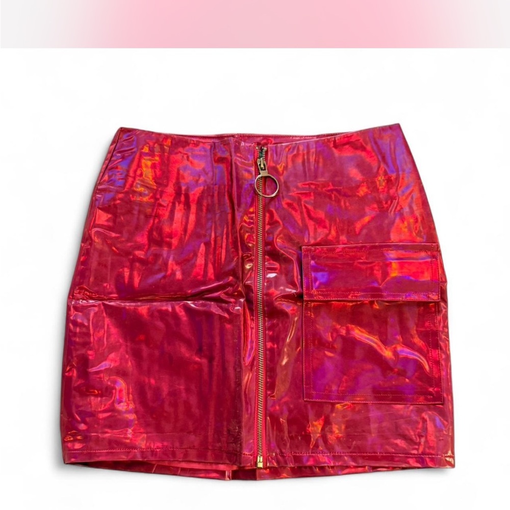 Holographic Hot Pink Barbiecore Skirt